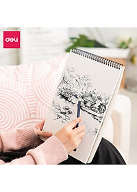Sổ phác thảo 100gsm 40 trang lò xo kép nhiều kích cỡ Deli - Sketchnote - 1 quyển - 73627 / 73628 / 73633