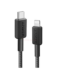 Cáp USB Type-C to iP Anker 322 MFI Nylon Cable III 0.9m A81B5/1.8m A81B6 - Hàng chính hãng