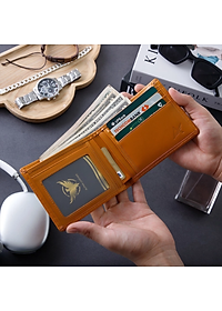 Bóp nam da bò - Ví da Nappa cao cấp tặng kèm hộp và túi sang trọng - Alpha 001