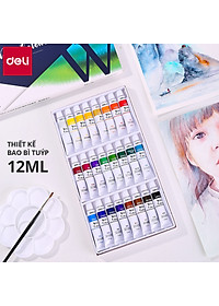 Màu Nước Dạng Tuýp Deli - 12 Màu/18 Màu/24 Màu - 73850 / 73851 / 73852
