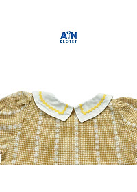 Đầm bé gái họa tiết Caro nhí vàng cổ sơ mi cotton - AICDBGMMOMJL - AIN Closet