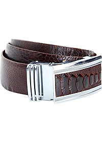 Thắt Lưng Nam Da Đà Điểu Bản Lớn Huy Hoàng HT4418 - Nâu Đất