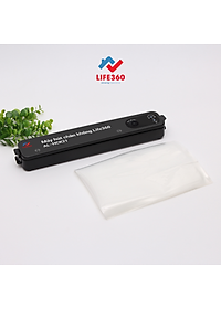 Máy Hút Chân Không Life360 AL-HCK21–Tặng 10 Túi (15x25cm)–Màu Đen (90W) ; Máy Hút Chân Không Thực Phẩm Đa Chức Năng, Với Thiết Kế Gọn Nhẹ, Thao Tác Đơn Giản, Hút Và Hàn Nhanh Chóng, Bảo Quản Thức Ăn Lâu Hơn, Phù Hợp Với Mọi Gia Đình – Hàng Chính Hãng