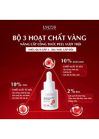 Combo 3 - Sáng Da Mờ Nám Lycos : Tinh chất Peel Da Lycos + Kem Nám Đêm Lycos + Dưỡng ẩm Lycos