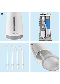Máy tăm nước không dây LocknLock ENR154WHT 250ml, Hàng chính hãng, 4 chế độ, dung lượng pin 2000mAh - JoyMall