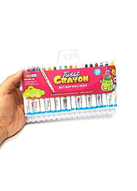 Bút Sáp Màu Xoay - 18 Màu DK 3301-18 (Túi Nhựa PVC)