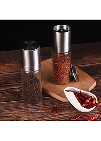 Lọ xay tiêu DandiHome inox 304, thủy tinh Borosilicat cao cấp trong suốt