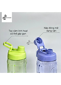 Bình nước nhựa LocknLock Active Large Bottle 1.5L màu xanh lá HAP941GRN, Hàng chính hãng, tay cầm gấp gọn - JoyMall