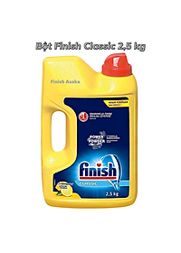 Combo rửa bát Finish: Nước Làm bóng chai 1150ml, Muối hộp 4kg, Bột Classic can 2,5kg - Chính Hãng.