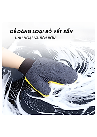 Găng Tay Rửa Xe 2 Mặt Sợi Vải Siêu Mịn, Không Gây Trầy Xước Bề Mặt Sơn | Găng Tay Rửa Xe 2 Mặt Giúp Rửa Xe Nhanh Chóng, Tạo Bọt Tốt, Tránh Trầy Xước Bề Mặt Sơn