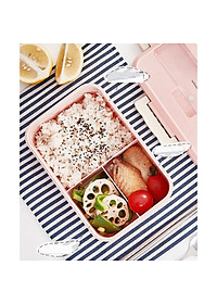 Hộp Cơm Văn Phòng Giữ Nhiệt Tiện Ích Hiện Đại 3 Ngăn Kèm Bộ Đũa Thìa INOX – Chất Liệu Lúa Mạch An Toàn Cho Sức Khỏe – Hàng Chính Hãng MINIIN