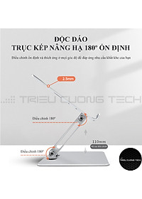 Giá Đỡ Dành Cho Máy Tính Bảng iPad Tablet Điện Thoại (All size) Hợp Kim Nhôm Nguyên Khối Xoay Chuyển 360 Độ-Nâng Hạ Điều Chỉnh Góc Nhìn Tùy Thích-Gấp Gọn Tiện Lợi-Hàng Chính Hãng