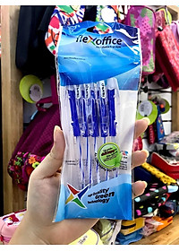 Vỉ 5 Bút Bi 0.5 mm Flexoffice Startup FO-039 - Mực Xanh