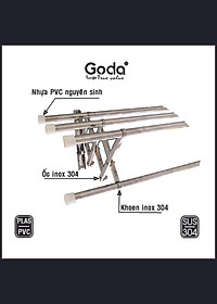Giàn phơi xếp ống 19 inox 304 loại 1.2m loại mới (4 ống) GD-154