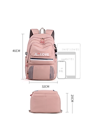 Balo nữ sinh đi học không thấm nước cao cấp phong cách hàn quốc 15.6"