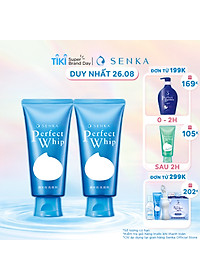 Combo 2 Sữa rửa mặt sạch hoàn hảo ẩm mịn tự nhiên với bọt tơ tằm trắng Senka Perfect Whip 120g số 1 Nhật Bản