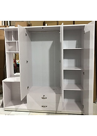 Tủ quần áo đa năng Juno Sofa - Ngang 1m85 x1m85 x 0,5 m (Trắng)