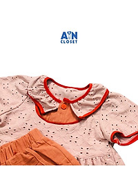 Bộ quần dài áo tay ngắn Cam đào thun cotton thêu - AICDBGAEUPEA - AIN Closet