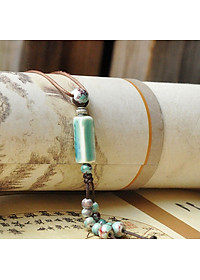 Vòng cổ dây chuyền gốm hình trụ độc đáo VGOM57