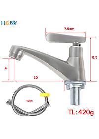 Vòi chậu rửa mặt lavabo dòng lạnh inox 304 Hobby home decor LBL6
