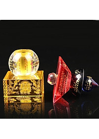 Tháp xá lợi pha lê màu có đế đèn led tự chọn kích thước