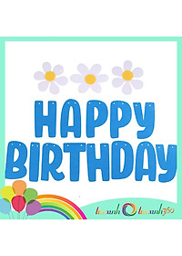 Dây chữ Happy Birthday hoa cúc vải nỉ trang trí sinh nhật