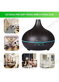 Máy xông tinh dầu VINBUY bầu tiên, máy phun sương tạo ẩm, máy xông tinh dầu phòng ngủ, spa, tự động, chuyên dụng phòng lớn led 07 màu - Hàng chính hãng