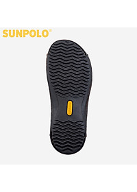 Dép Nam Quai Ngang Da Bò Sunpolo SUD24D - Đen