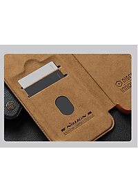 Bao da chống sốc cho Samsung Galaxy S24 Ultra, S24 Plus, S24 trang bị nắp bảo vệ Camera hiệu Nillkin Qin Pro (ngăn đựng thẻ ATM Name Card, chất liệu da cao cấp, thiết kế thời trang cá tính) - Hàng nhập khẩu