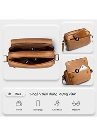 Túi Lata ( Thời trang nam dáng ngang - Túi đeo chéo da TN26 )