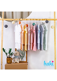 Bộ quần áo sơ sinh cho bé vải gỗ sồi siêu mềm mịn cao cấp - đồ sơ sinh cho bé (2,5kg - 15kg) - bộ cộc tay cho bé Haki BM001