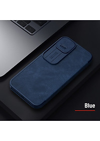 Bao Da Cao Cấp Da Thật Dành cho iPhone 13 Pro Max Chính Hãng Nillkin Qin  Có Ngăn Đựng Thẻ - Hàng Chính Hãng