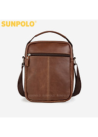 Túi Nam Đeo Chéo Da Thật SUNPOLO STU109 (Nâu)
