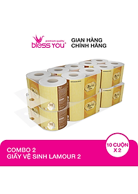 Combo 2 Lốc Giấy vệ sinh Bless You Lamour 2 (Lốc 10 cuộn)