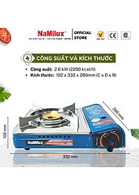 Bếp gas Mini NaMilux NH-P2911PS - Công suất tối đa 2,6 KW - hàng chính hãng