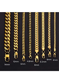 TẶNG NHẪN - Dây chuyền nam titan mạ vàng BHDC192- 4mm/5mm