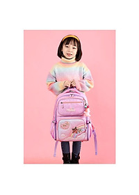 Balo học sinh tiểu học cho bé gái đi học vải oxford cao cấp chống nước màu pastel dễ thương 9024