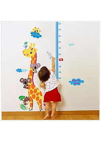 Decal dán tường Thước đo chiều cao Hươu cao cổ AmyShop DTD018 (140x90cm)