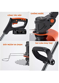 Máy cắt cỏ, tỉa cành cầm tay LAPUSEN pin khủng 15000mah, động cơ mạnh 1800w