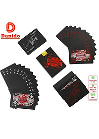 Bộ Bài Tây Nhựa PVC Nền Đen Cao Cấp, Chống Nước, Tùy Chọn Màu – Chính Hãng