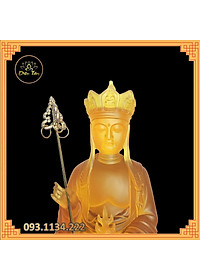 Tượng địa tạng vương bồ tát – tượng phật Địa Tạng lưu ly màu vàng cao 21cm đồ thờ cúng phong thủy shop Diệu Tâm
