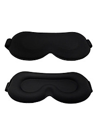 Bịt Che Mắt Ngủ 3D Kèm Bịt Tai Văn Phòng, Trên Xe Ô tô, Máy Bay, Thoáng Khí, Mềm Mại Cho Giấc Ngủ Ngon, Mặt Nạ Ngủ. Du Lịch Dã Ngoại Phượt Thiền MÀU ĐEN