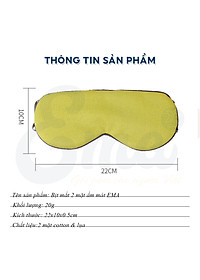 Bịt mắt ngủ lụa 2 mặt EMA, miếng che mắt ngủ cao cấp 2 mặt ấm mát có có quai đeo điều chỉnh