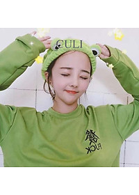 Băng đô cài tóc, Bờm cài tóc ếch xanh, dùng cài tóc tẩy trang, rửa mặt siêu đáng yêu