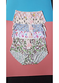 Combo 5 chiếc quần lót nữ thun lạnh chất vải co giãn 4 chiều điều hòa cực thông thoáng họa tiết 3D trẻ trung