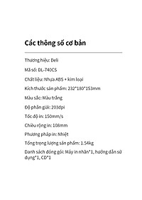 Máy in nhiệt Deli DL-750W in đơn hàng, tem mã vạch, hóa đơn, livestream, dùng giấy in nhiệt tự dán - Hàng chính hãng