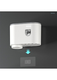 Giá treo  hộp đựng bàn chải kem đánh răng nhà tắm , Bộ nhả kem tự động 1 cốc - Hàng Chính Hãng - Tặng kèm sticker