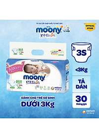 Tã dán cao cấp Moony 3S dành cho trẻ sơ sinh dưới 3 KG