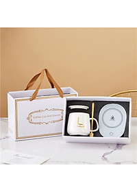 Cốc hâm nóng đồ uống   ,đa năng  ,kèm đế  và thìa mạ vàng cao cấp có hộp đựng sang trọng , có  thể làm quà tặng cho bạn bè người thân