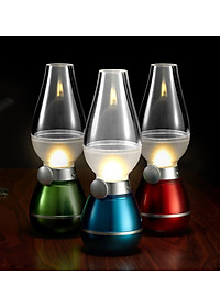 Đèn Dầu Cảm Ứng Điện Tử LED Thổi Bật/Tắt, Sử Dụng Pin Sạc (Giao màu ngẫu nhiên)